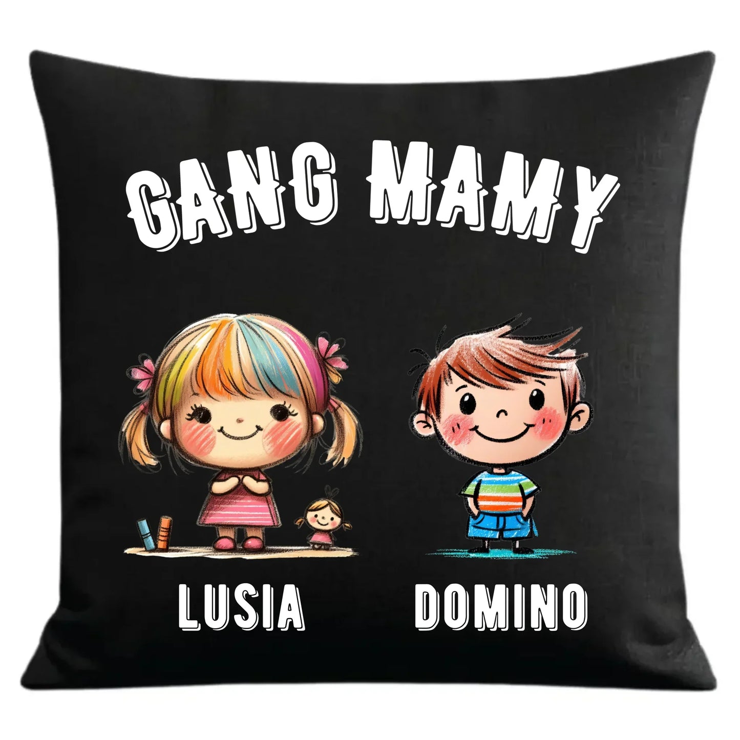 Gang Mamy imiona dzieci | Poduszka dekoracyjna prezent na Dzień Matki DM09 - StoryCups.pl