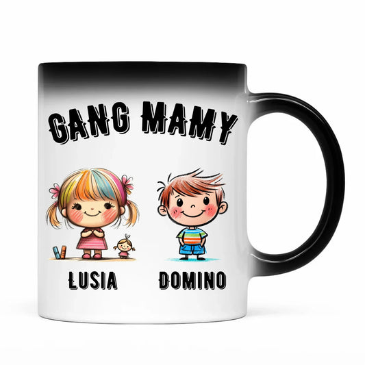 Gang Mamy imiona dzieci | Kubek magiczny prezent na Dzień Matki DM09 - StoryCups.pl