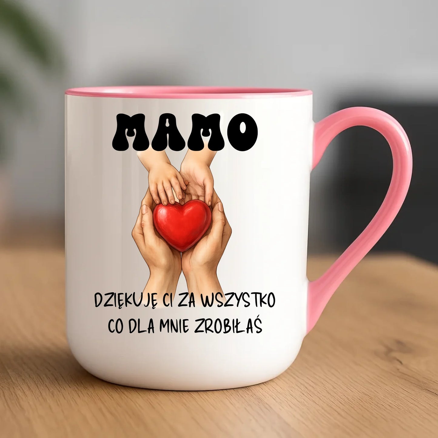 Personalizowany kubek dla mamy upominek na Dzień Mamy - różowy