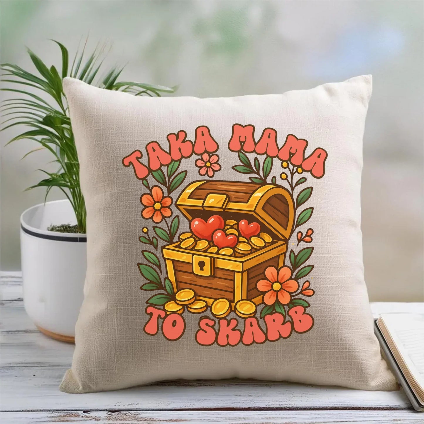 Taka mama to skarb | Poduszka prezent na Dzień Matki DM12 - StoryCups.pl