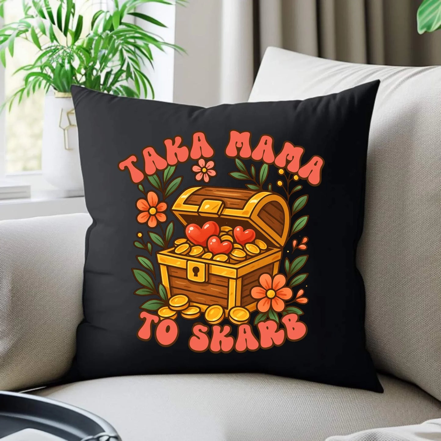 Taka mama to skarb | Poduszka dekoracyjna prezent na Dzień Matki DM12 - StoryCups.pl