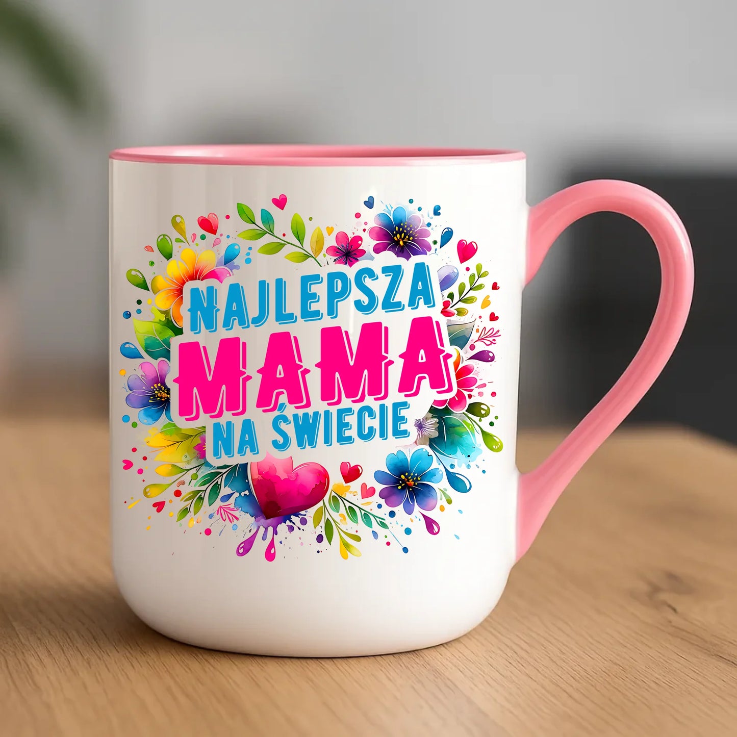 Personalizowany kubek dla mamy upominek na Dzień Mamy - różowy