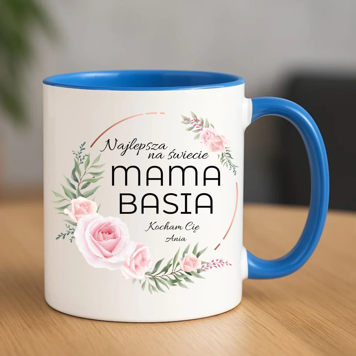 Kubek dla mamy wyjątkowy prezent na Dzień Mamy - niebieski