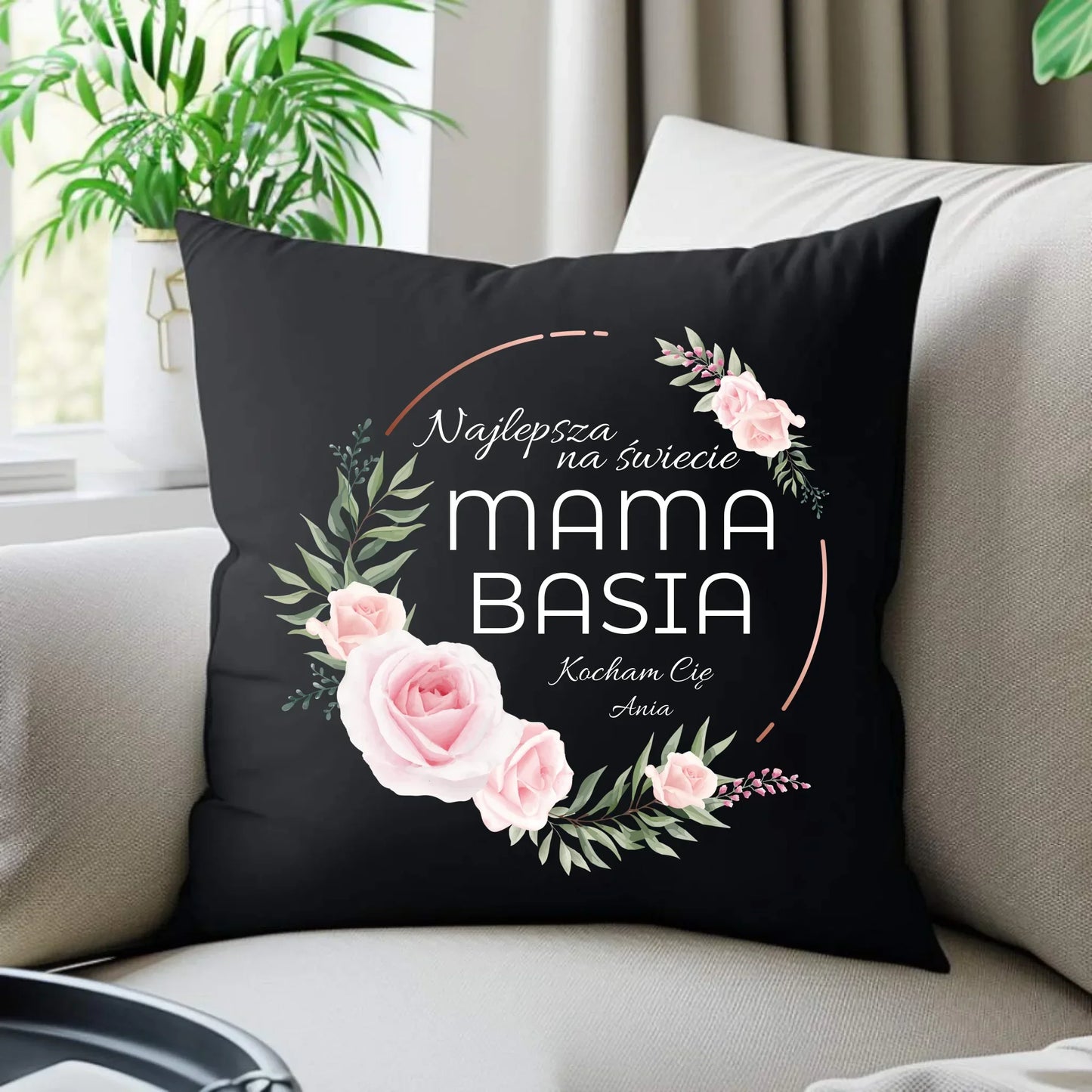 Najlepsza mama na świecie | Poduszka dekoracyjna prezent na Dzień Matki DM17 - StoryCups.pl