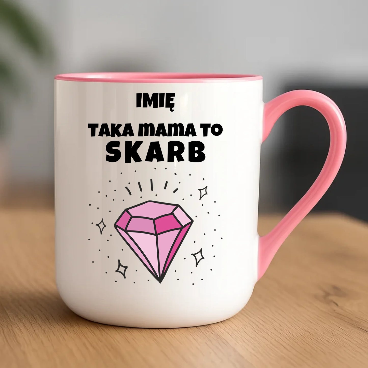 Personalizowany kubek dla mamy upominek na Dzień Mamy - różowy