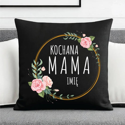 Kochana mama imię | Poduszka dekoracyjna prezent dla mamy DM20 - StoryCups.pl