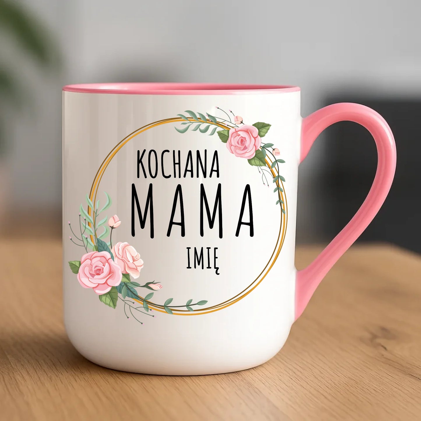 Personalizowany kubek dla mamy upominek na Dzień Mamy - różowy