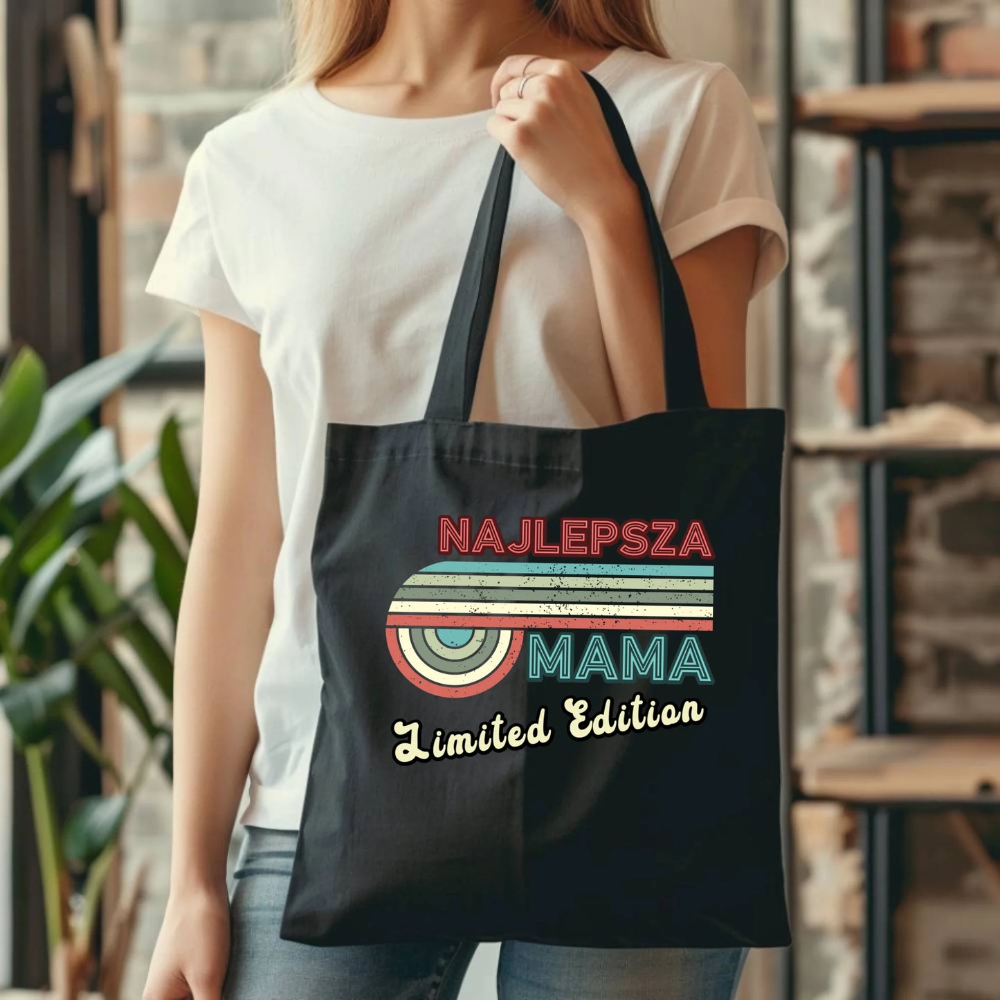 Czarna torba dla mamy upominek na Dzień Mamy