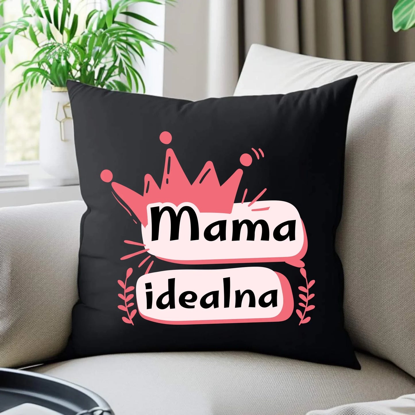 Mama idealna | Poduszka dekoracyjna prezent dla mamy DM23 - StoryCups.pl