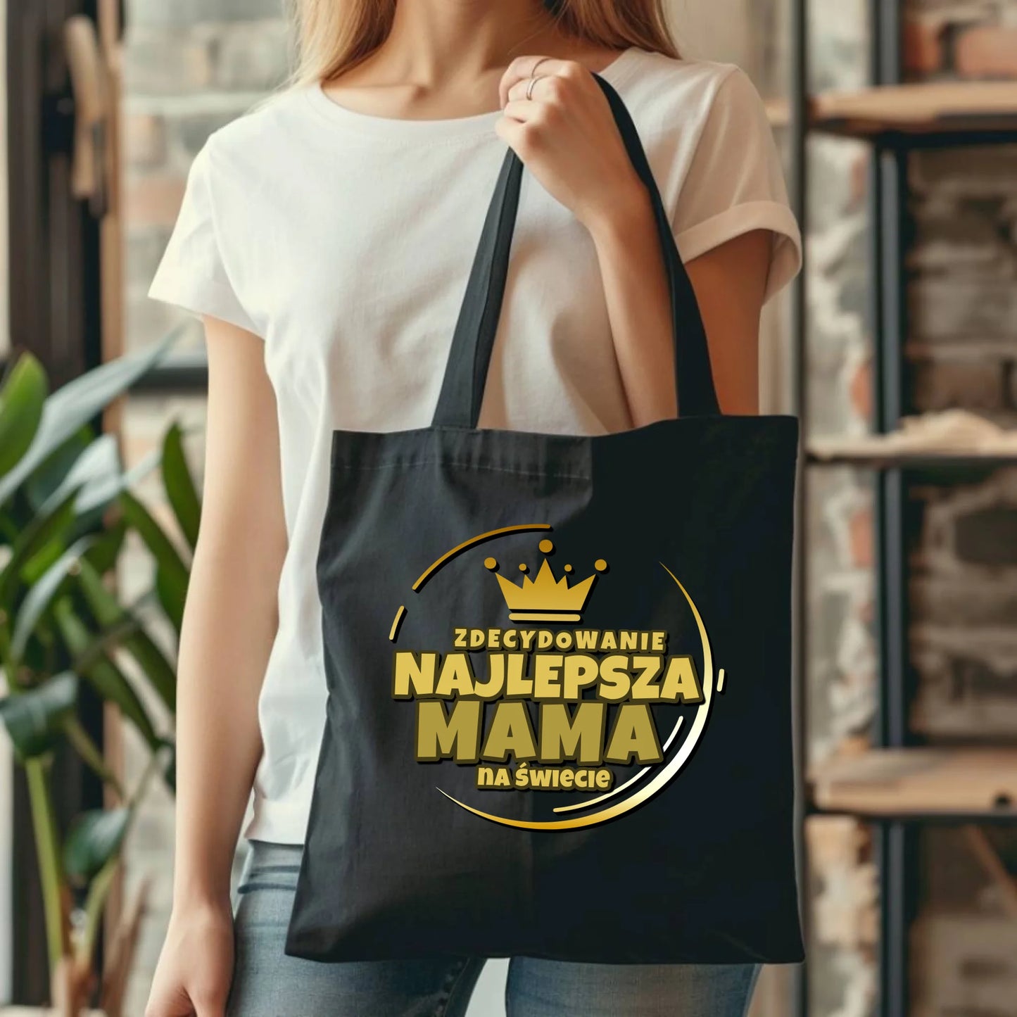 Czarna torba dla mamy upominek na Dzień Mamy