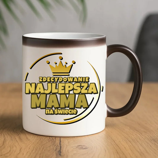 Zdecydowanie najlepsza mama | Kubek magiczny prezent dla mamy DM25 - StoryCups.pl