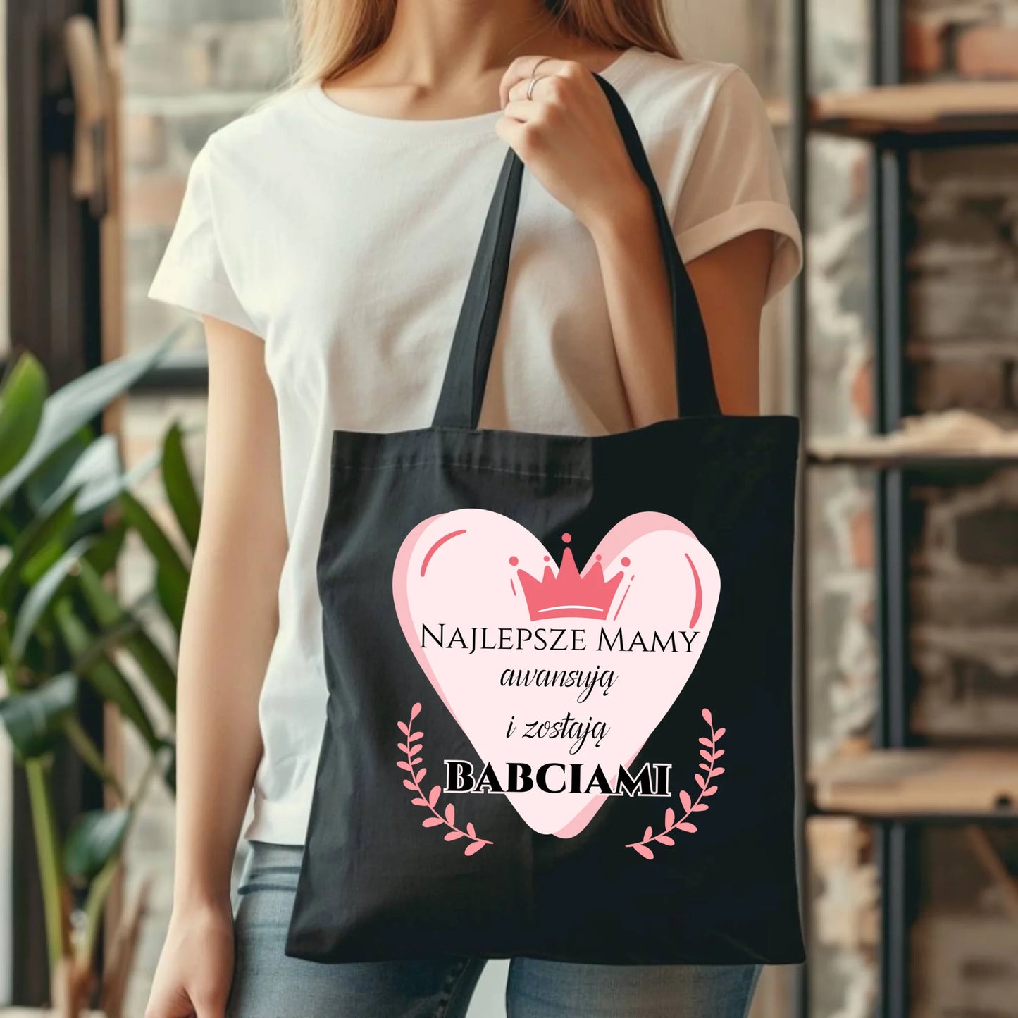 Czarna torba dla mamy upominek na Dzień Mamy