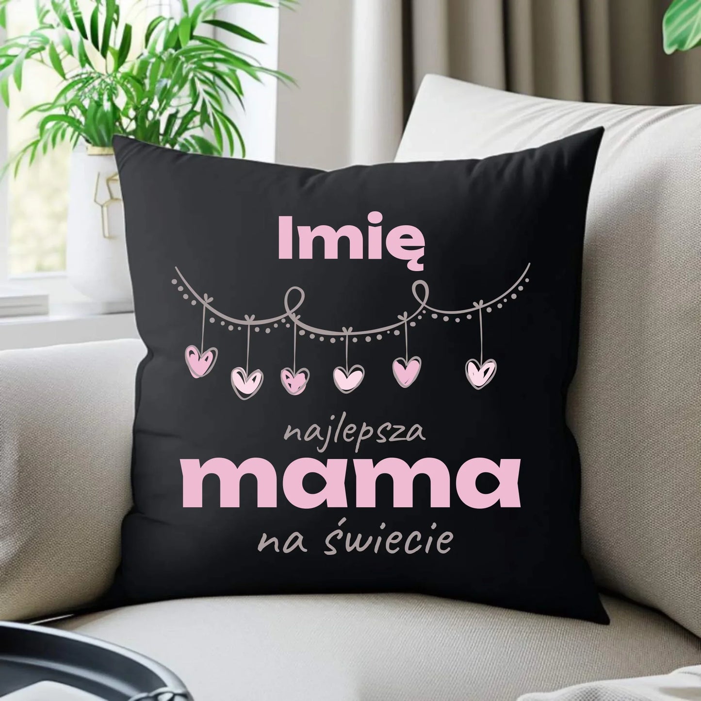 Najlepsza mama imię | Poduszka dekoracyjna prezent dla mamy DM27 - StoryCups.pl