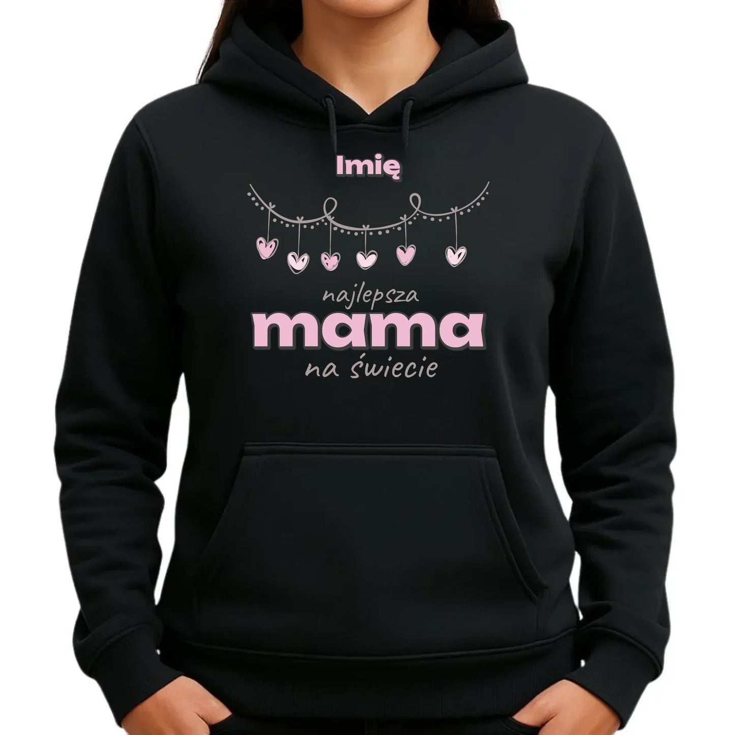 Najlepsza mama imię | Bluza damska z kapturem prezent dla mamy DM27 - StoryCups.pl