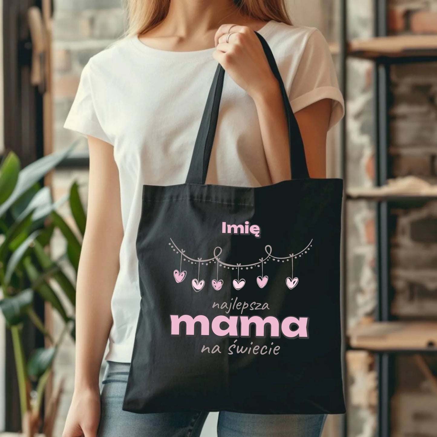 Czarna torba dla mamy upominek na Dzień Mamy