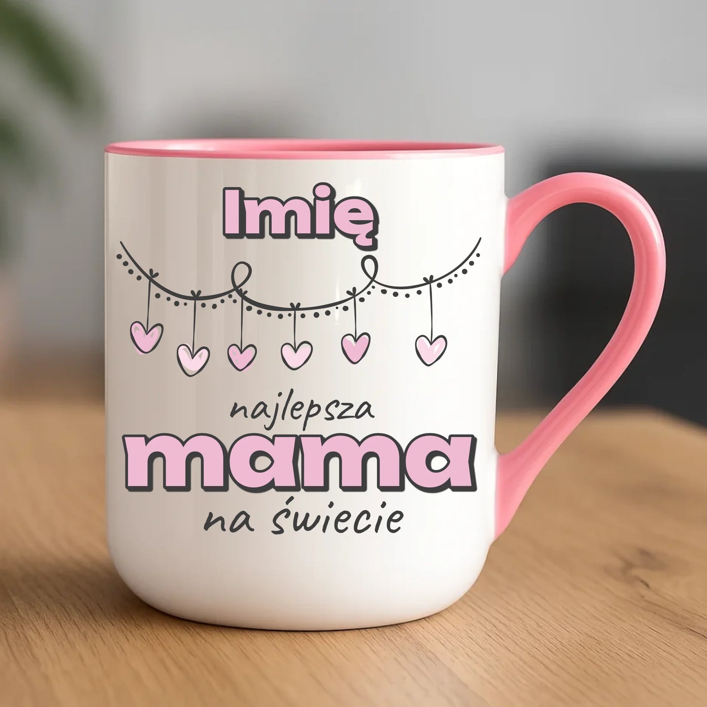 Personalizowany kubek dla mamy upominek na Dzień Mamy - różowy
