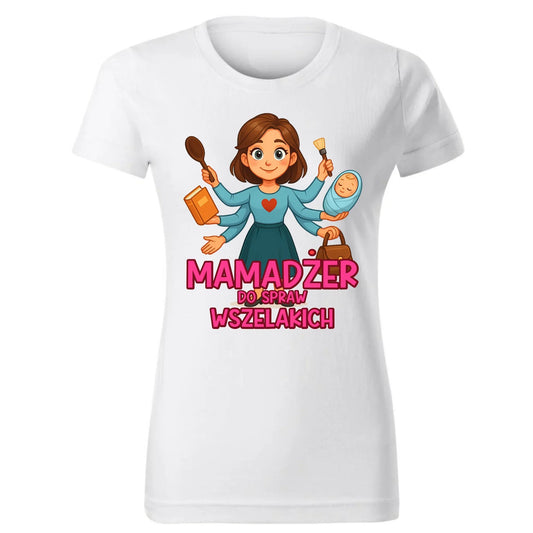 Mamadżer do spraw wszelakich | Koszulka damska prezent dla mamy DM28 - StoryCups.pl