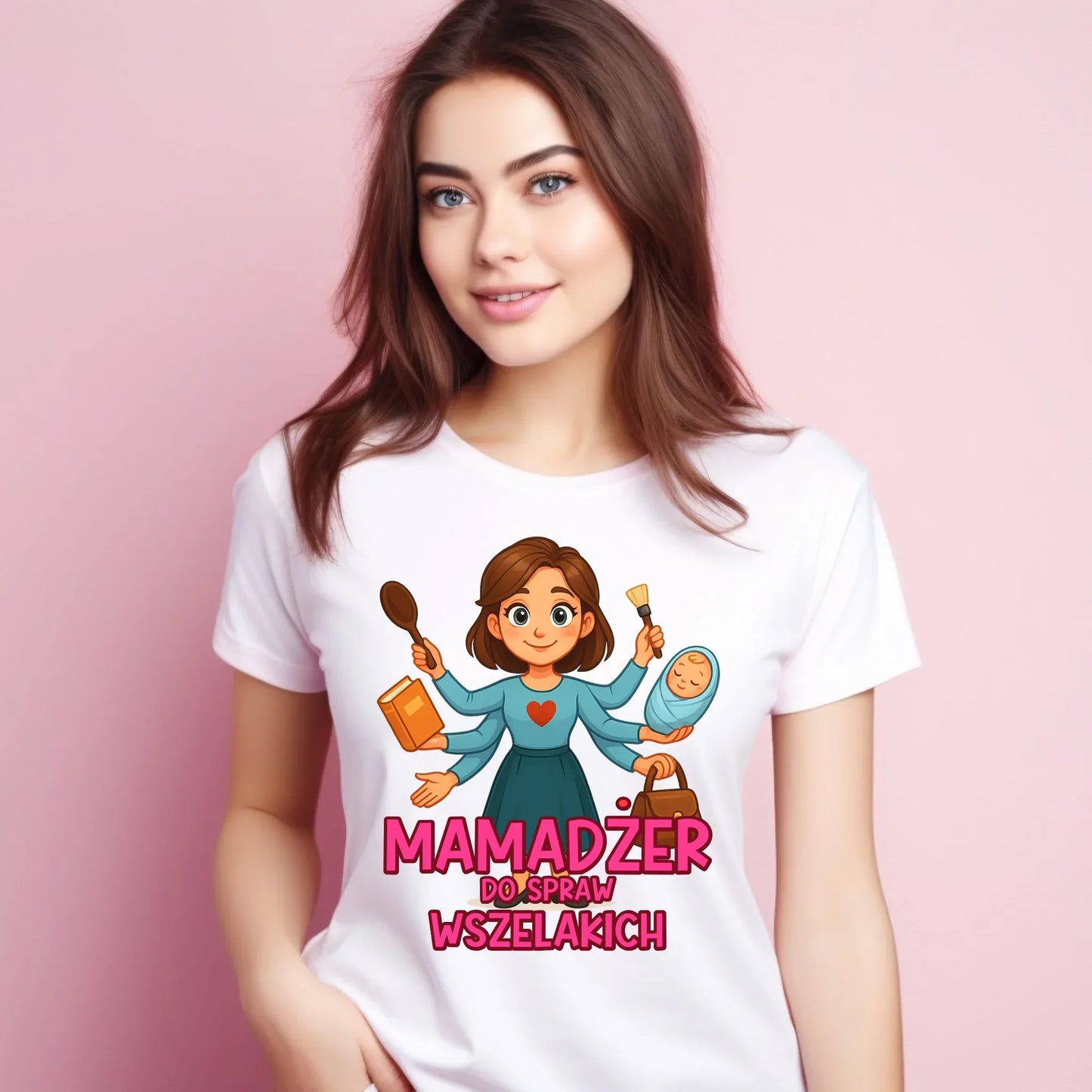 Mamadżer do spraw wszelakich | Koszulka damska prezent dla mamy DM28 - StoryCups.pl