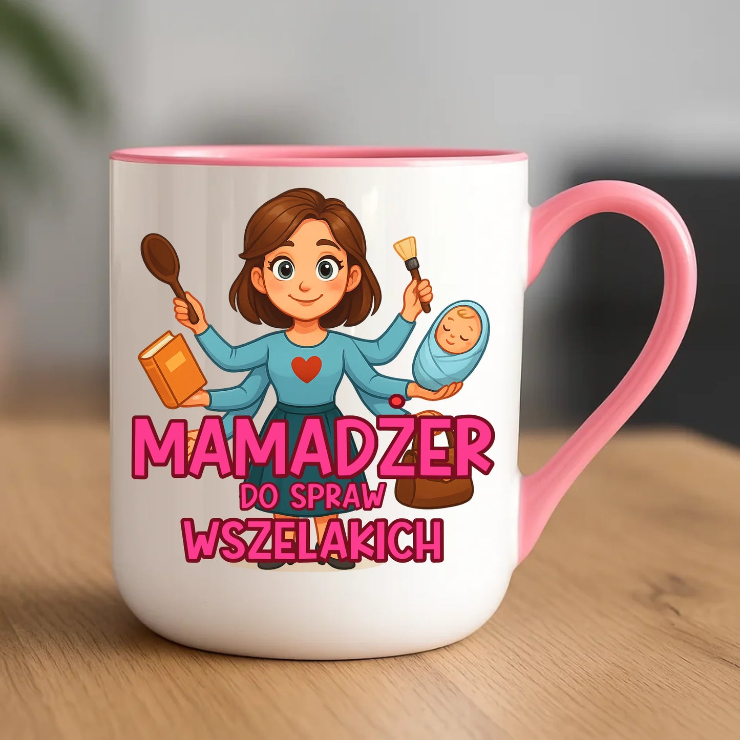 Personalizowany kubek dla mamy upominek na Dzień Mamy - różowy