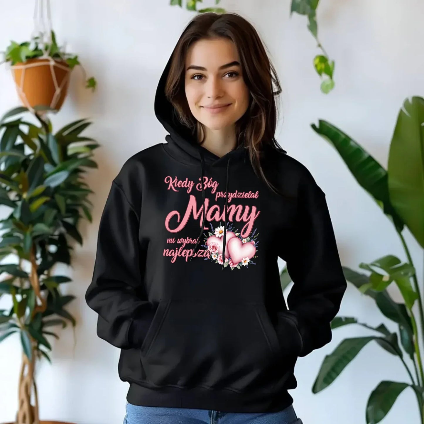 Kiedy Bóg przydzielał mamy mi wybrał najlepszą | Bluza damska z kapturem DM29 - StoryCups.pl