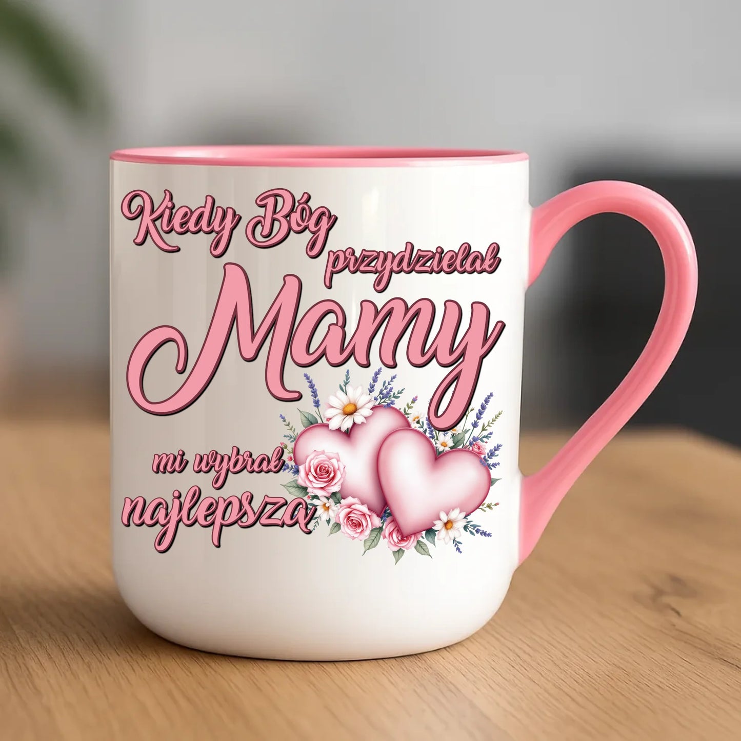 Personalizowany kubek dla mamy upominek na Dzień Mamy - różowy