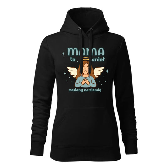 Mama to anioł zesłany na ziemię | Bluza damska z kapturem prezent dla mamy DM30 - StoryCups.pl
