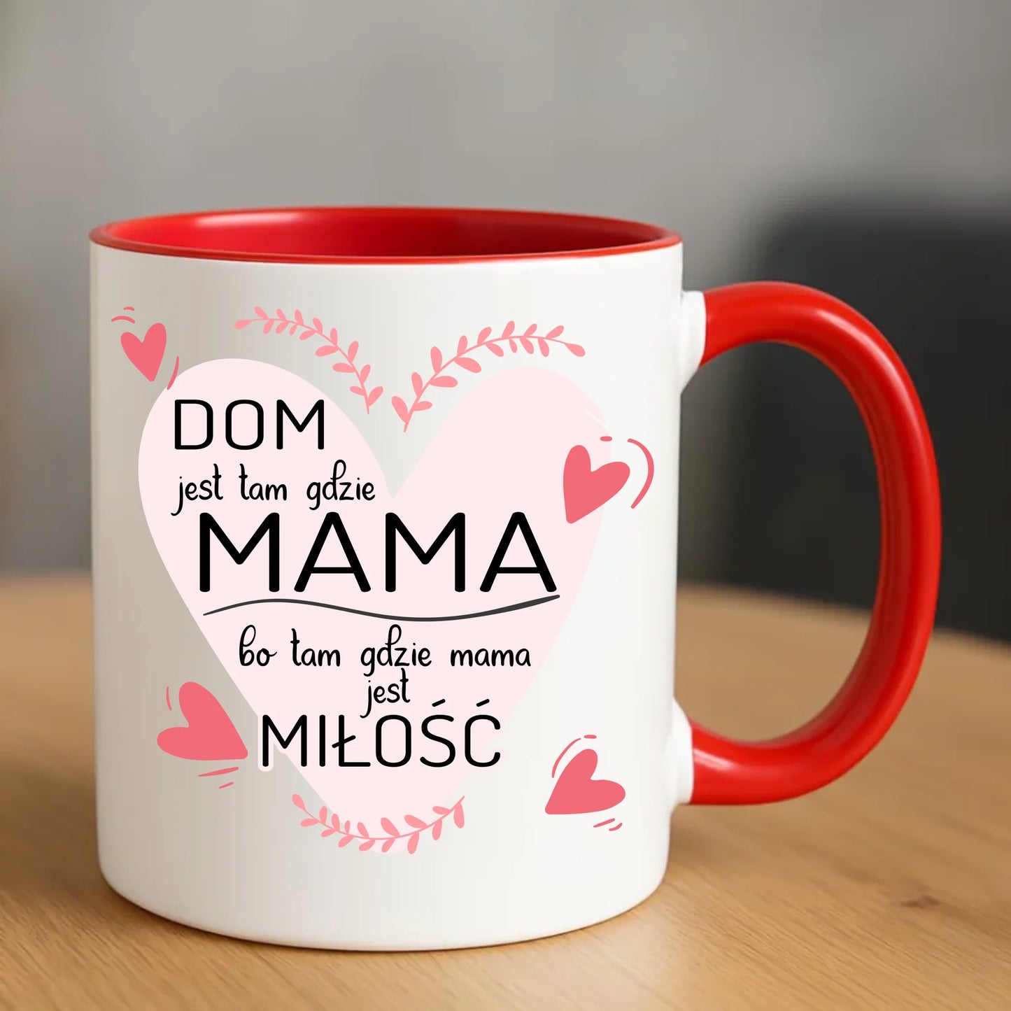 Personalizowany kubek dla mamy upominek na Dzień Mamy - czerwony
