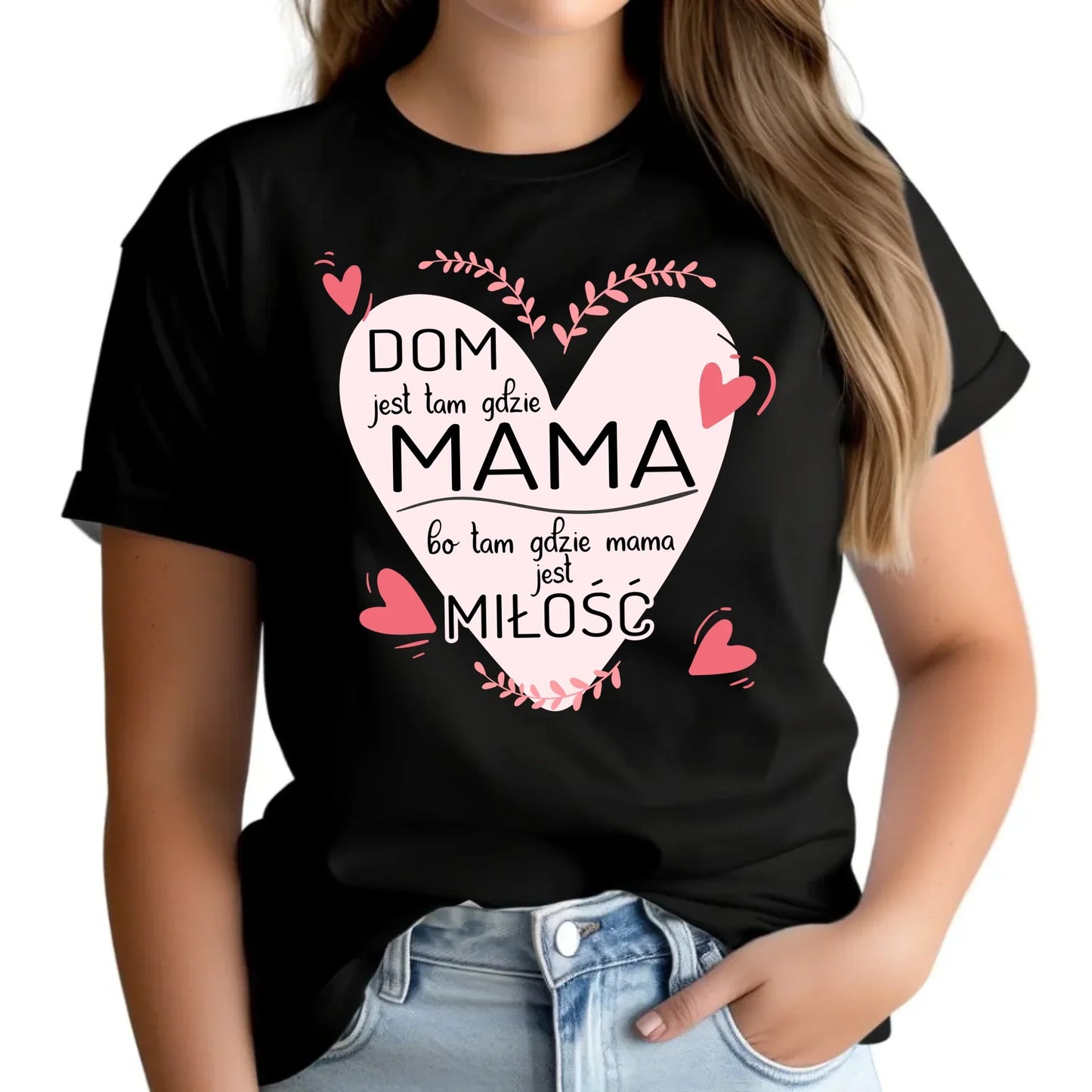 Dom jest tam gdzie mama | Koszulka damska prezent dla mamy DM31 - StoryCups.pl