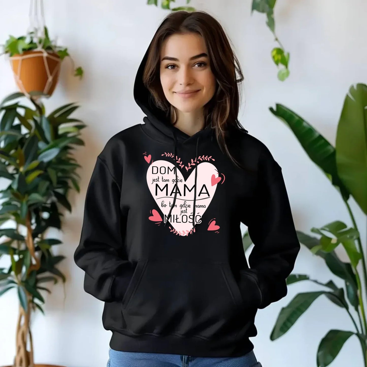Dom jest tam gdzie mama | Bluza damska z kapturem prezent dla mamy DM31 - StoryCups.pl