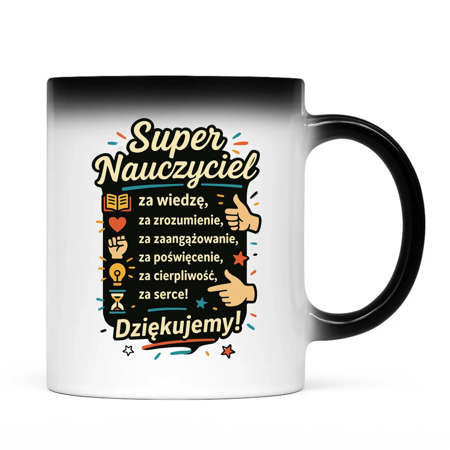 Prezent dla nauczyciela kubek magiczny NAUCZYCIEL ZAKOŃCZENIE ROKU SZKOLNEGO