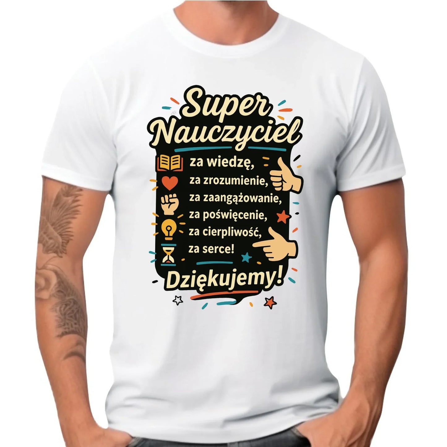 Super Nauczyciel | Koszulka męska prezent na Zakończenie Roku Szkolnego N32 - StoryCups.pl