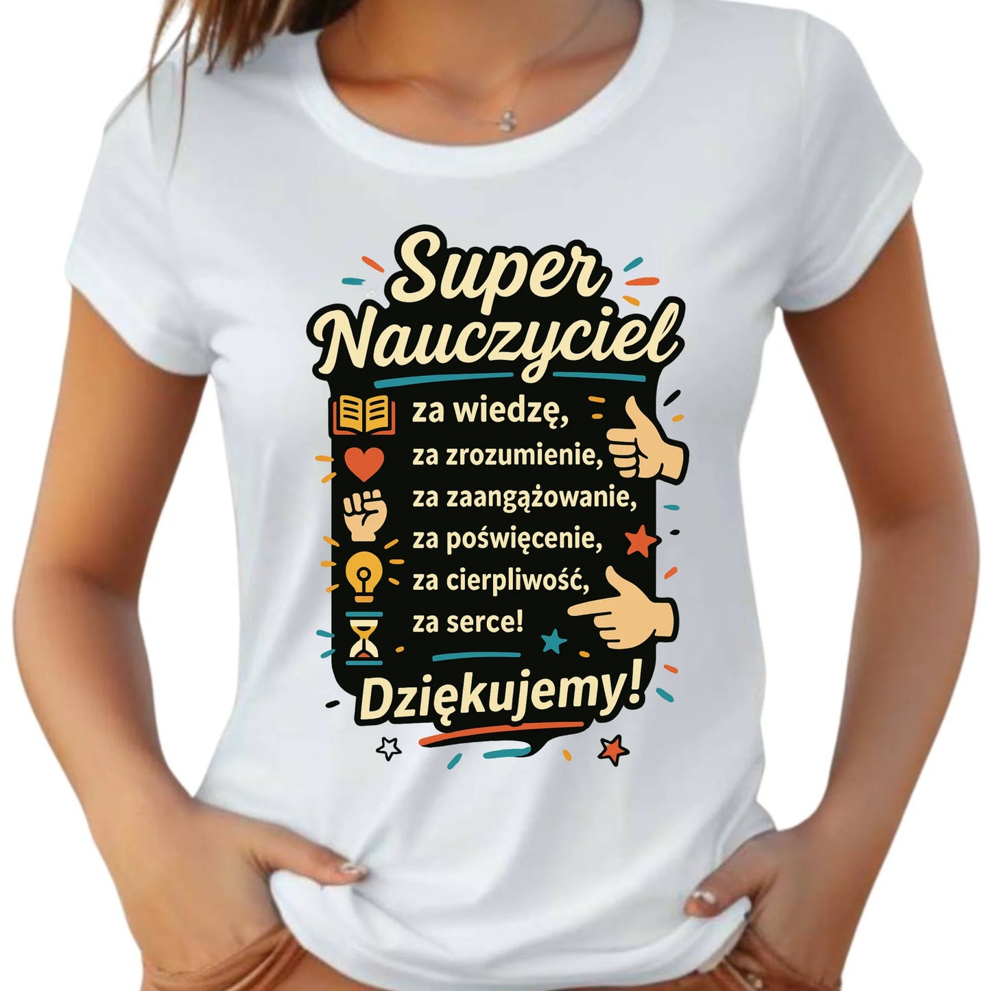 Super Nauczyciel | Koszulka damska prezent na Zakończenie Roku Szkolnego N32 - StoryCups.pl