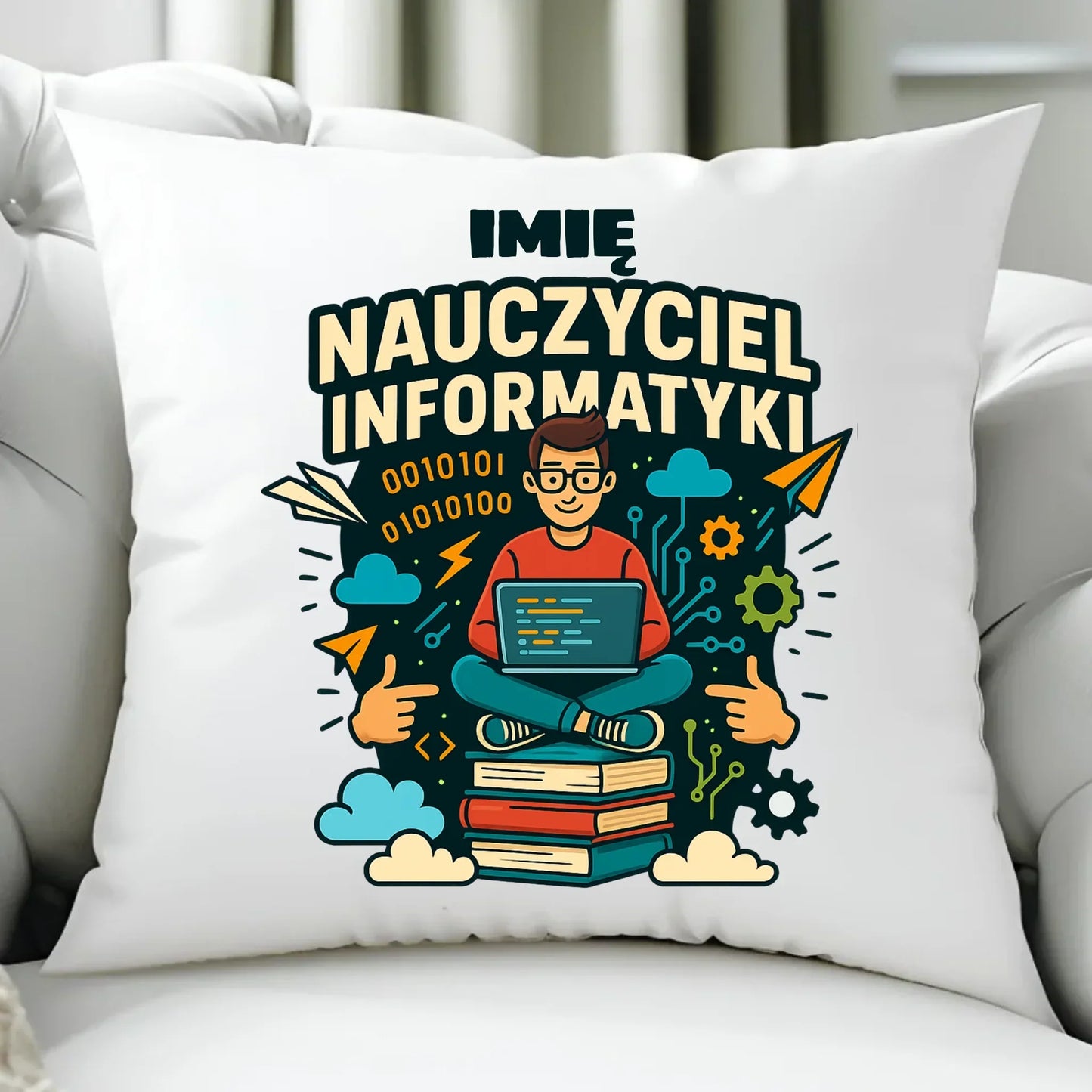 Nauczyciel informatyki | Poduszka z imieniem na prezent N33 - StoryCups.pl
