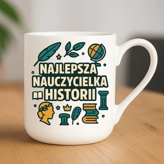 Najlepsza nauczycielka historii | Kubek elegant prezent dla nauczycielki N57 - StoryCups.pl