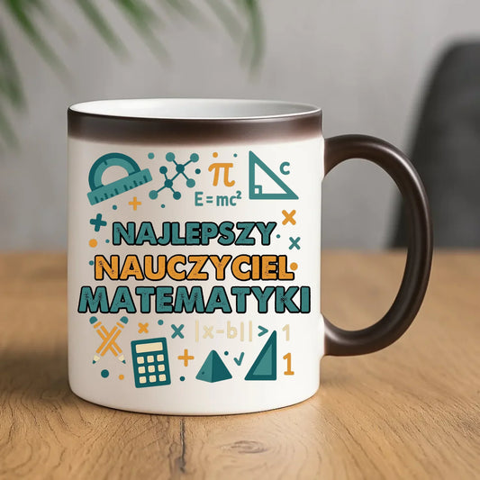 Najlepszy nauczyciel matematyki | Kubek magiczny prezent dla nauczyciela N74 - StoryCups.pl