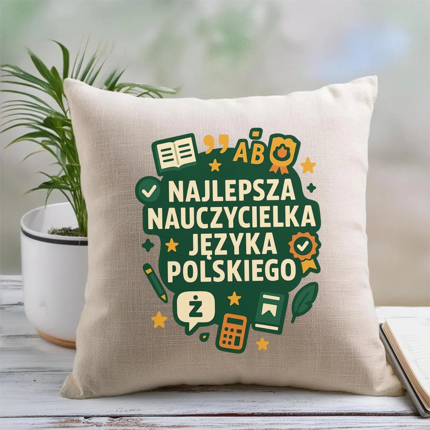 Najlepsza nauczycielka języka polskiego | Poduszka na prezent N75 - StoryCups.pl
