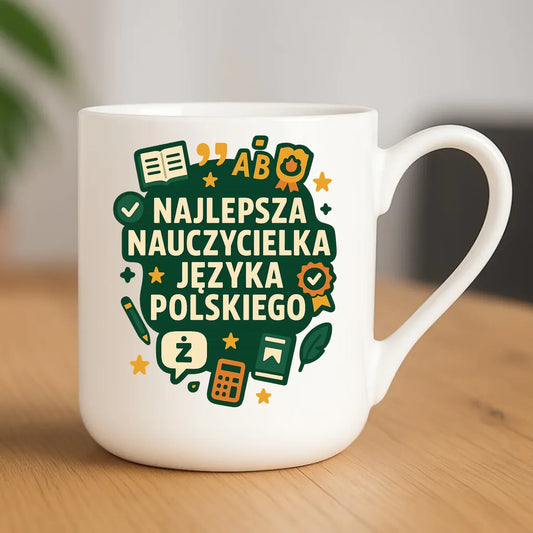 Najlepsza nauczycielka języka polskiego | Kubek elegant na prezent N75 - StoryCups.pl