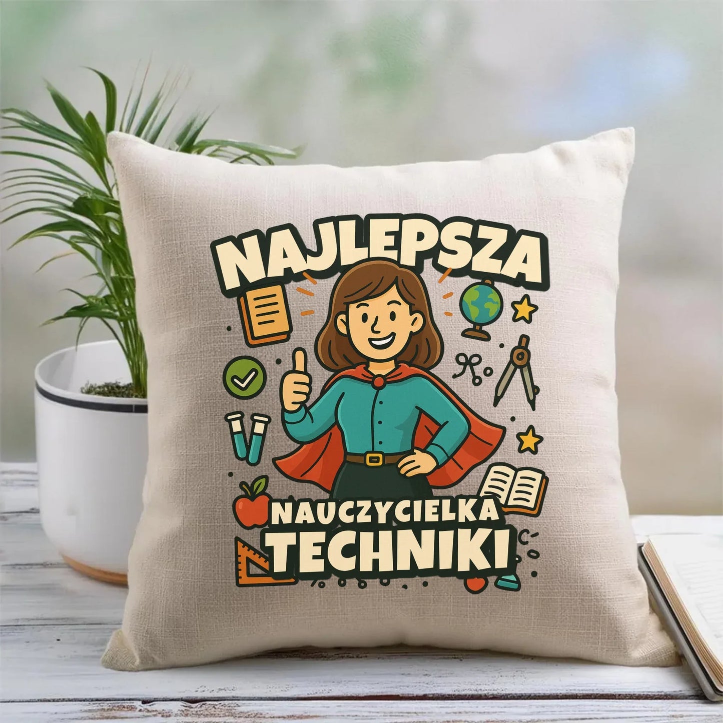 Najlepsza nauczycielka techniki | Poduszka na prezent N76 - StoryCups.pl