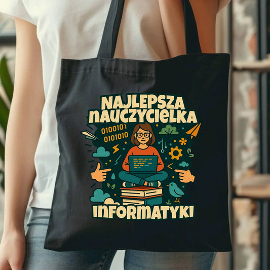 Najlepsza nauczycielka informatyki | Torba na prezent N51 - StoryCups.pl