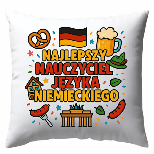 Najlepszy nauczyciel języka niemieckiego | Poduszka na prezent N54 - StoryCups.pl