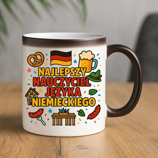 Najlepszy nauczyciel języka niemieckiego | Kubek magiczny na prezent N54 - StoryCups.pl