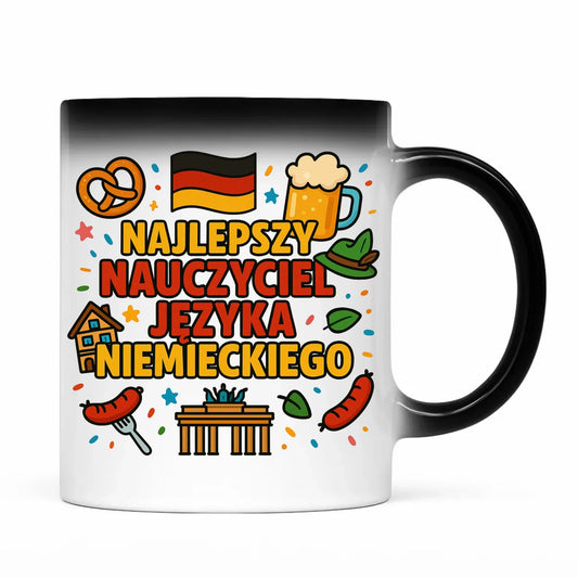 Najlepszy nauczyciel języka niemieckiego | Kubek magiczny na prezent N54 - StoryCups.pl