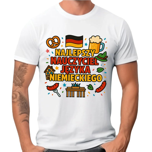 Najlepszy nauczyciel języka niemieckiego | Koszulka męska na prezent N54 - StoryCups.pl