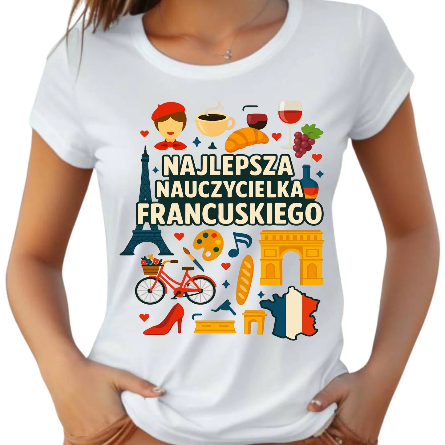 Nauczycielka języka francuskiego | Koszulka damska na prezent N58 - StoryCups.pl