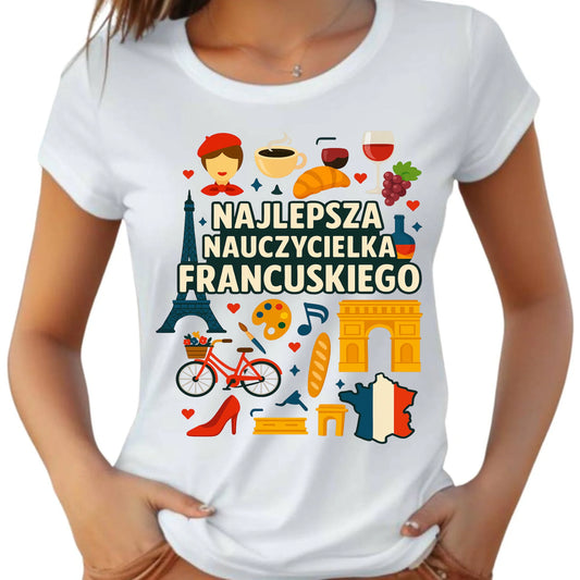 Nauczycielka języka francuskiego | Koszulka damska na prezent N58 - StoryCups.pl