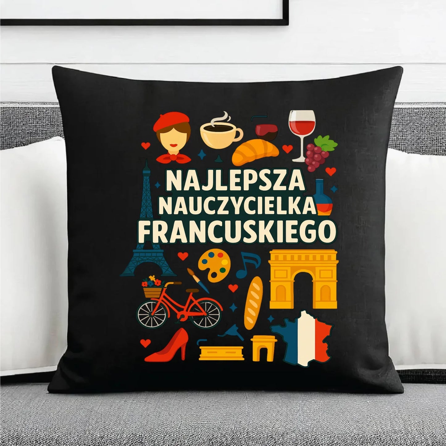 Nauczycielka języka francuskiego | Poduszka dekoracyjna na prezent N58 - StoryCups.pl