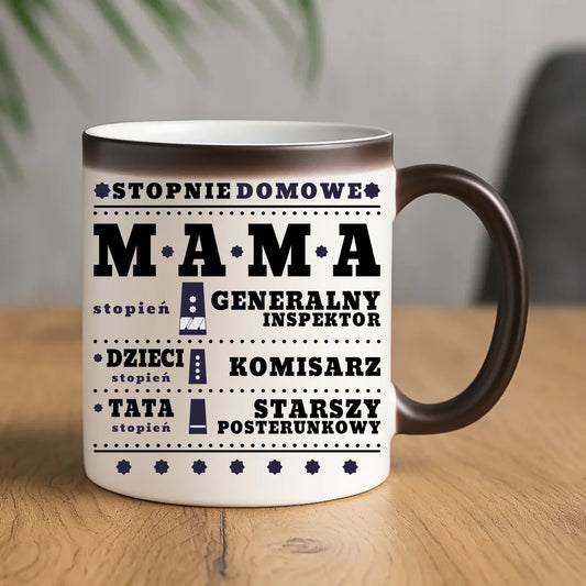 Generał mama policja | Kubek magiczny prezent dla mamy DM41 - StoryCups.pl