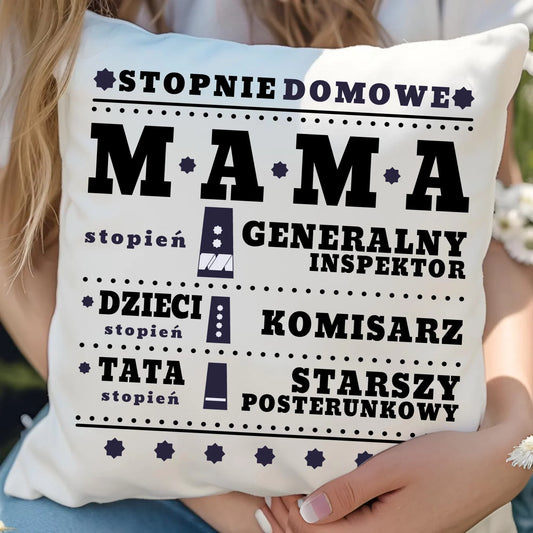 Generał mama policja | Poduszka prezent dla mamy DM41 - StoryCups.pl