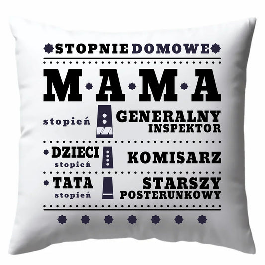 Generał mama policja | Poduszka prezent dla mamy DM41 - StoryCups.pl