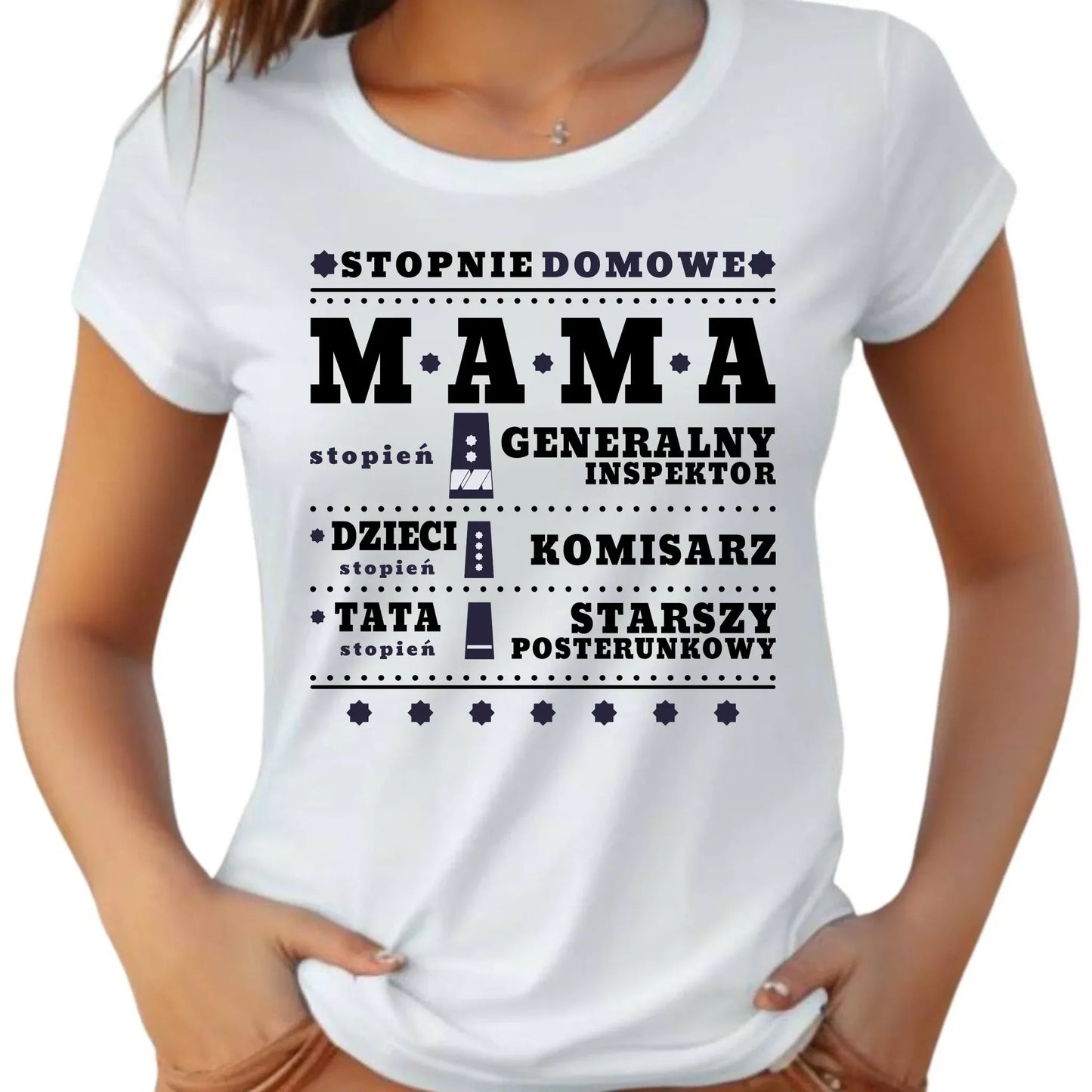 Generał mama policja | Koszulka damska prezent dla mamy DM41 - StoryCups.pl